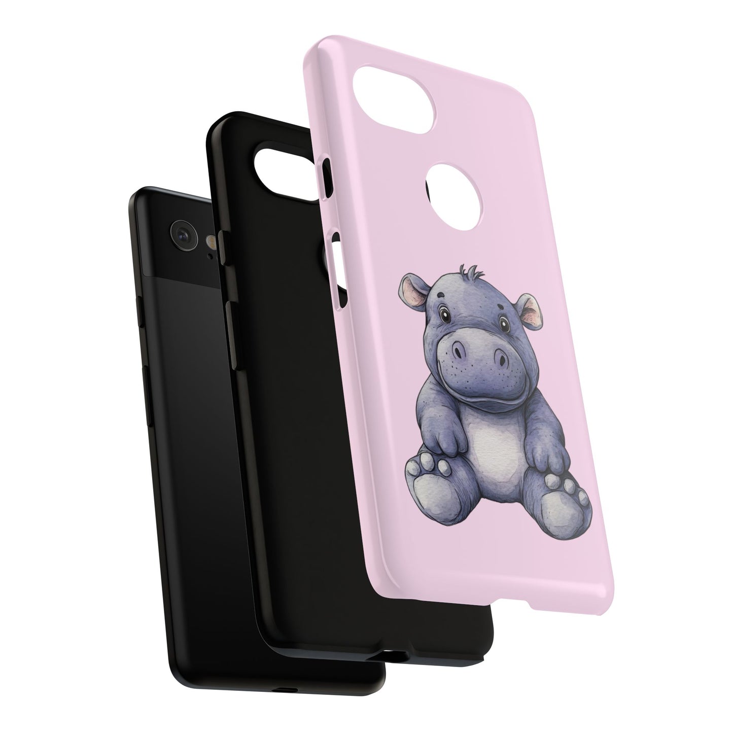 Cute Hippo Phone Case - Tough Cases, Animal Phone Cover, Kawaii Accessories, Gifts for Kids, Unique Tech Gear