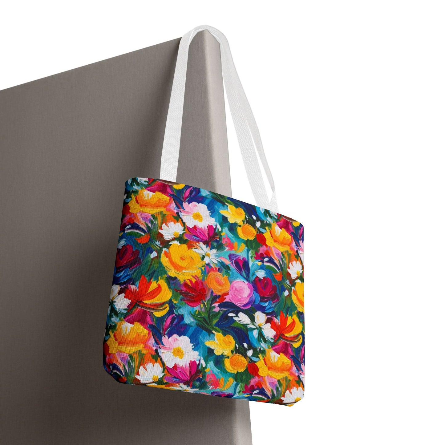 Colorful Floral Tote Bag — Vibrant All-Over Print Shopper