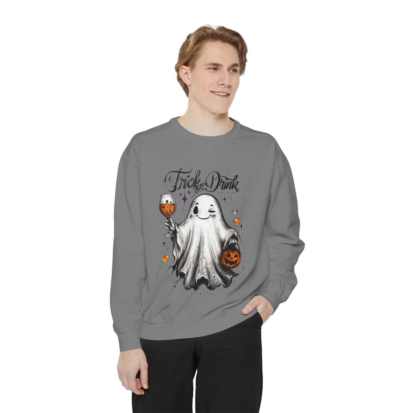 Spooky Ghost Sweatshirt | Trick or Treat Apparel, Halloween Gift, Cozy Unisex Top, Fall Fashion, Casual Wear