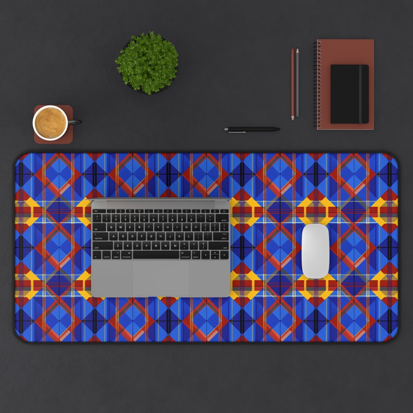 Colorful Geometric Desk Mat - Stylish Work & Gaming Surface