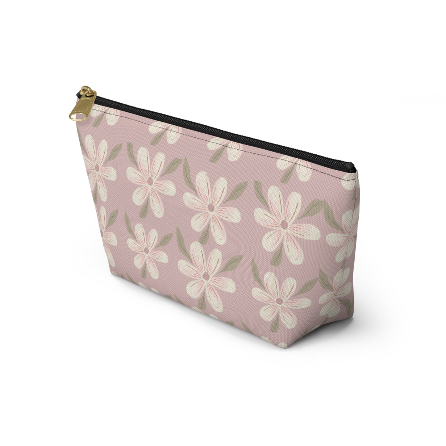 Floral Accessory Pouch, Makeup Bag, Travel Organizer, Gift for Her, Cosmetic Case, Pink Floral Design