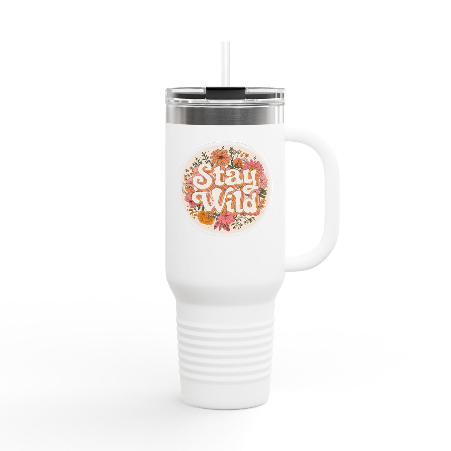 Stay Wild Floral 40oz Insulated Travel Mug
