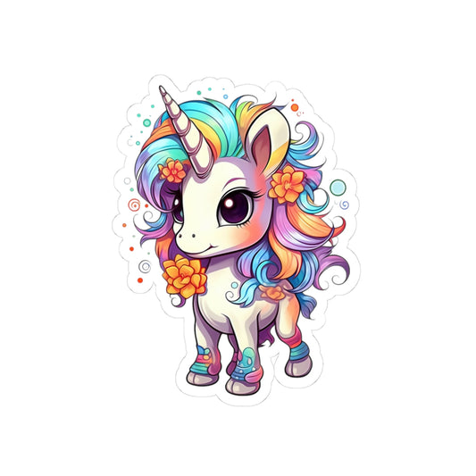 Colorful Unicorn Kiss-Cut Stickers, Cute Planner Accessories, Laptop Décor, Gift for Kids, Rainbow Art Décor
