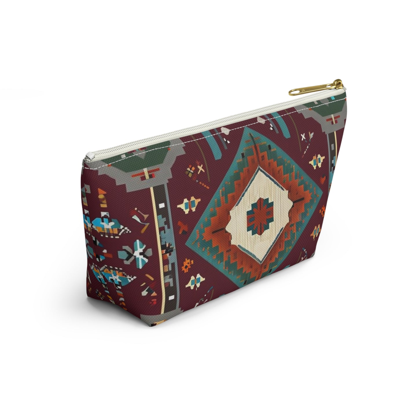 Bohemian Accessory Pouch, Vibrant Tribal Design