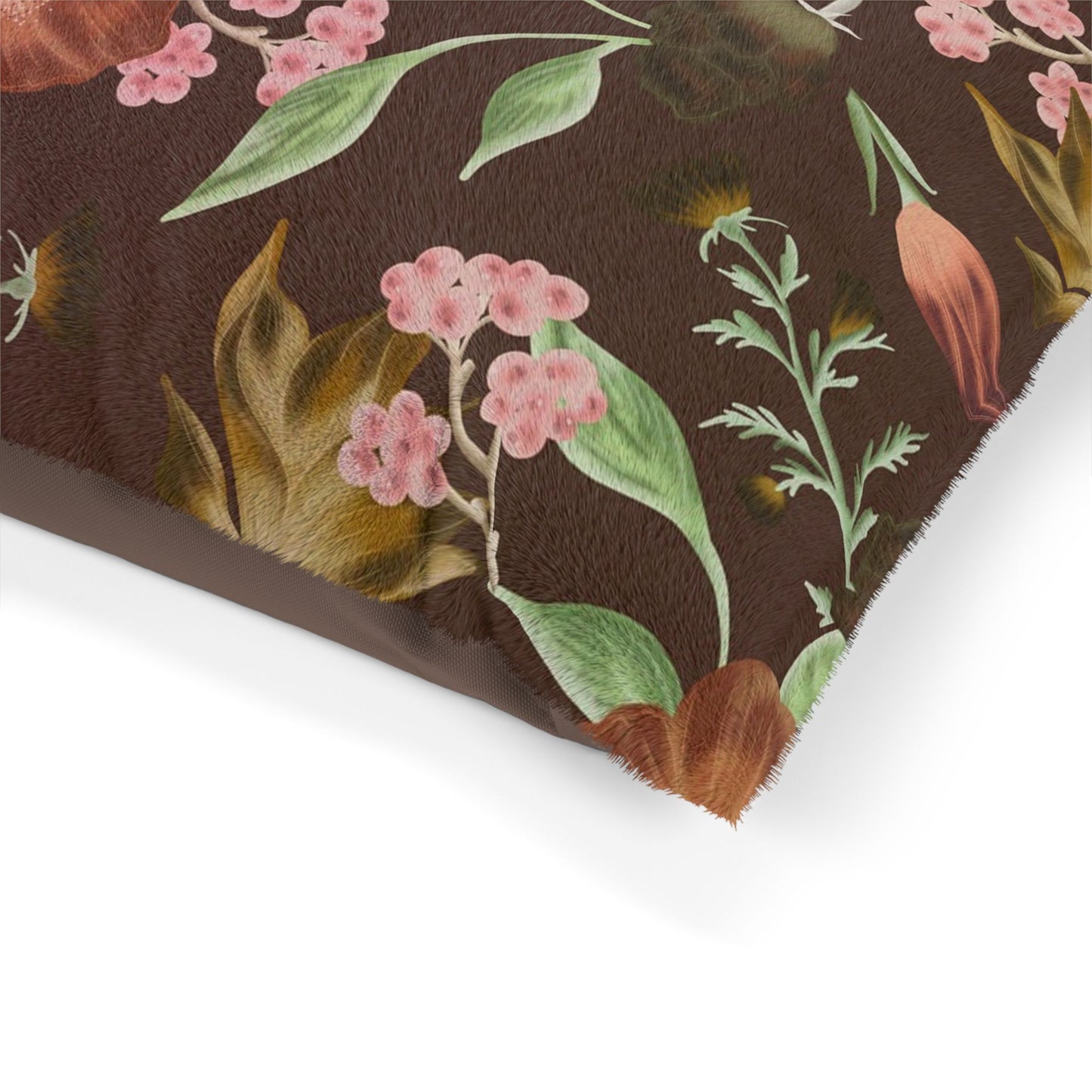 Floral Pet Bed - Cozy Dog Cat Cushion, Decorative Pet Accessory, Indoor Dog Bed, Cat Bed, Flower Print Pet Lounger