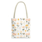 Floral Daisy Pattern Tote Bag — Pastel Spring Flowers All-Over Print