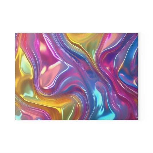 Colorful Abstract Glass Cutting Board, Kitchen Decor, Gift for Home, Modern Cooking Tool, Unique Housewarming Present