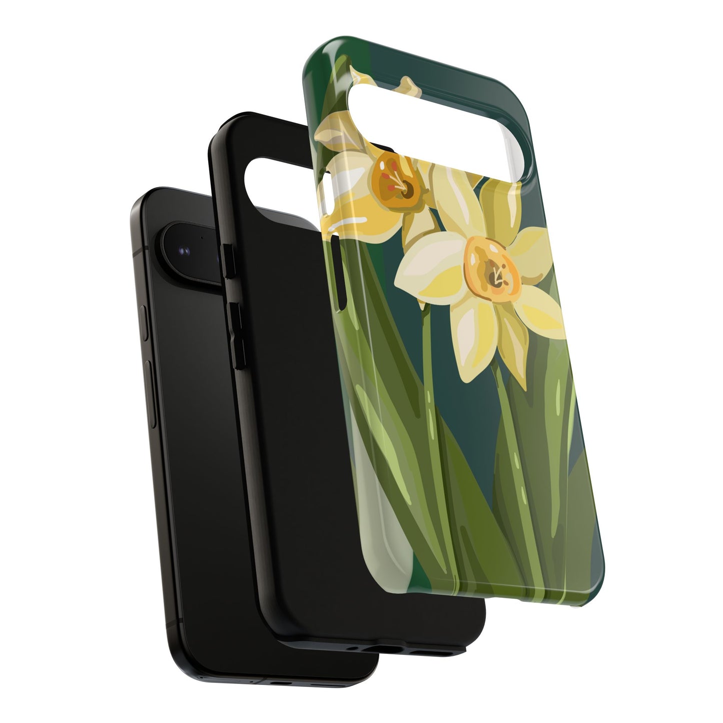 Floral Phone Case - Yellow Daffodil Design, Tough Phone Cover, Spring Decor, Floral Gift, Nature-Inspired Accessories