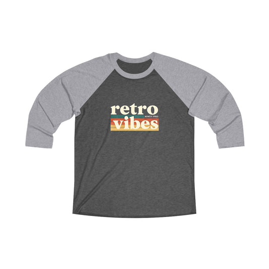 Retro Vibes Unisex Tri-Blend Raglan Tee, Vintage Graphic Shirt, Casual Wear, Gift for Her, Gift for Him, Perfect for Festivals