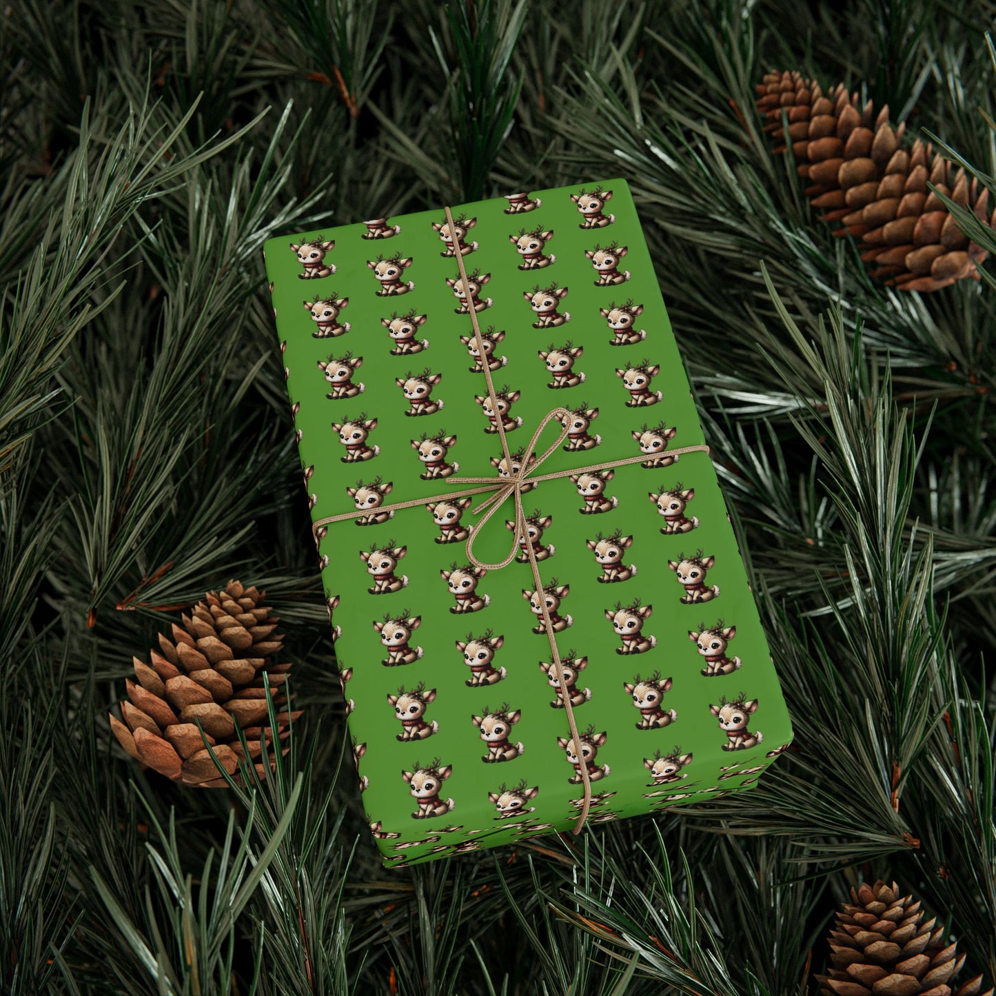 Wrapping Paper — Green Cute Dog Pattern Gift Wrap (Pet Lover Holiday & Birthday)