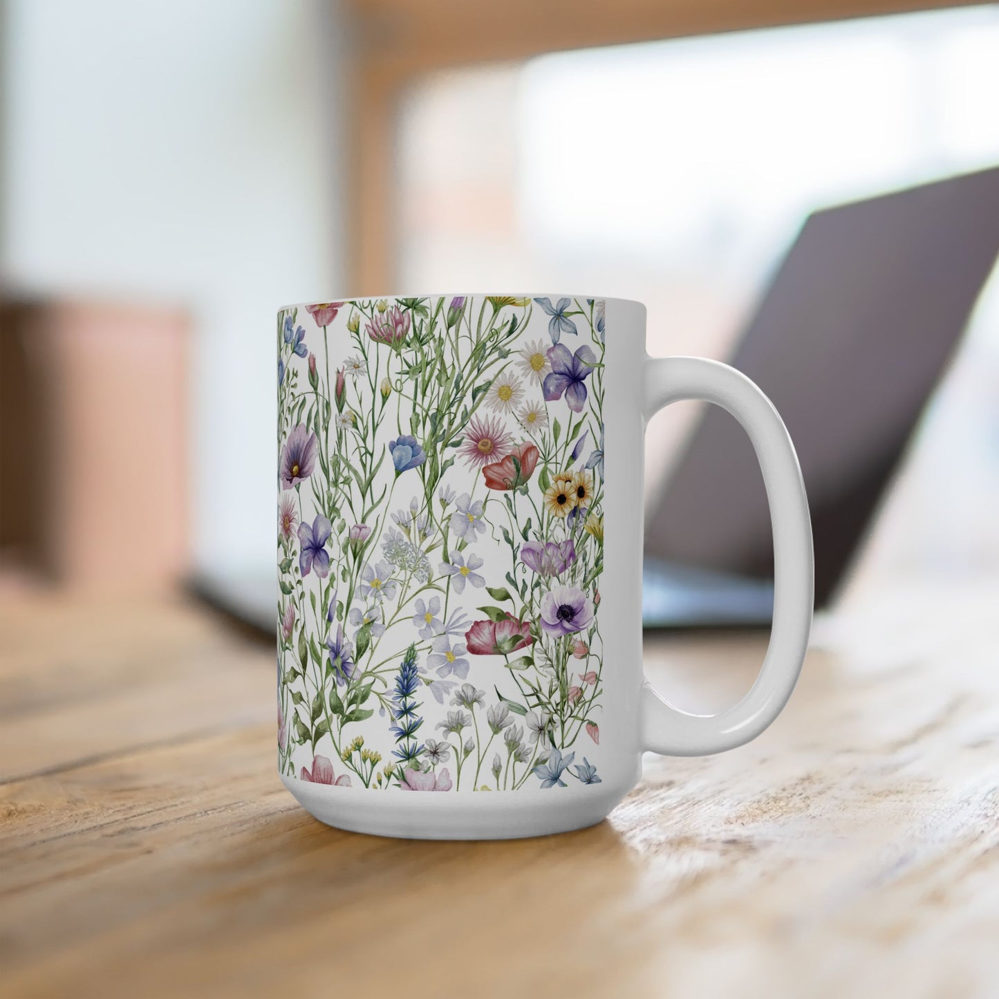 Ceramic Mug, (11oz, 15oz) - wildflowers