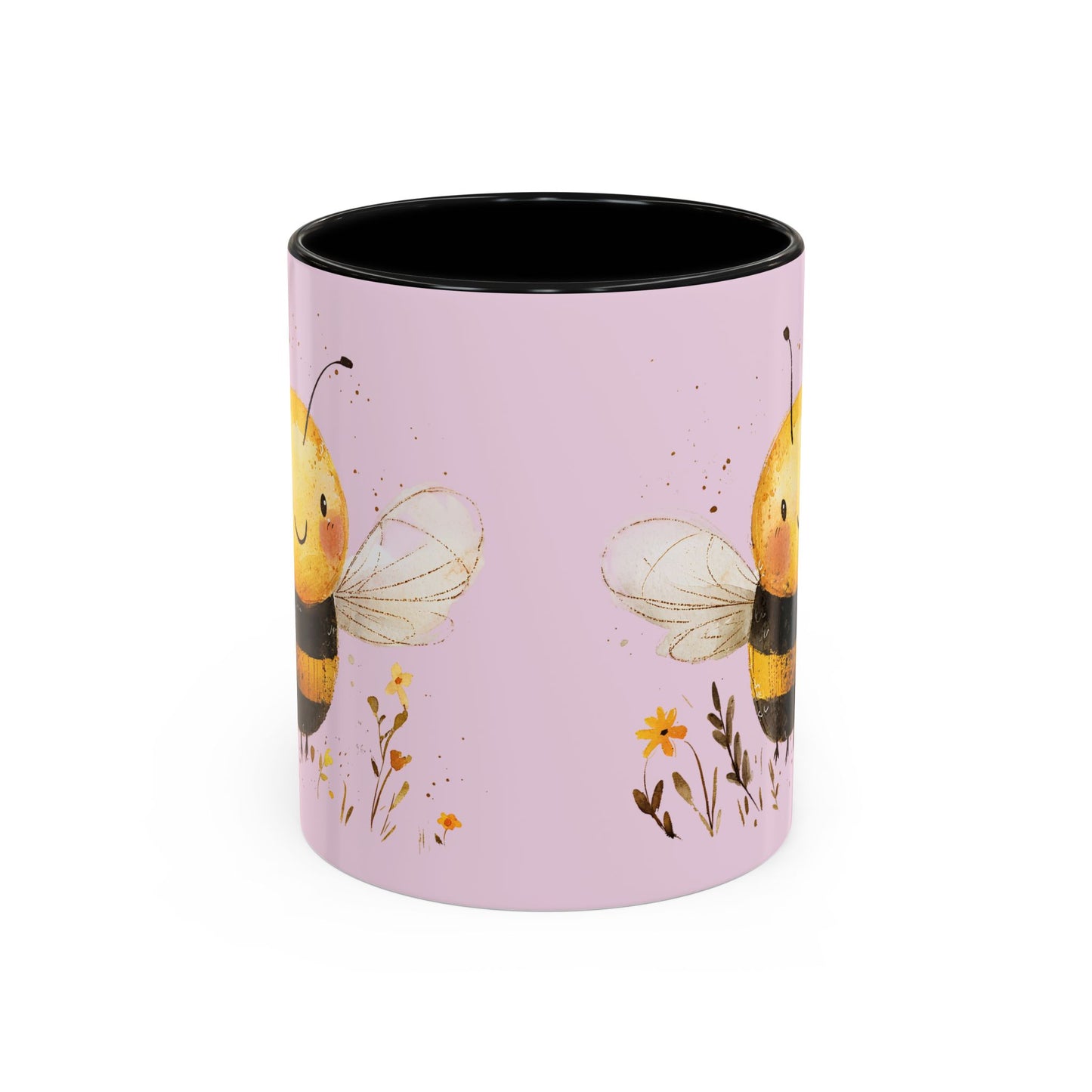 Cute Bee Accent Coffee Mug for Nature Lovers, Fun Bee Design, Gift for Friends, Bee Themed Kitchenware, Bee Lover's Mug