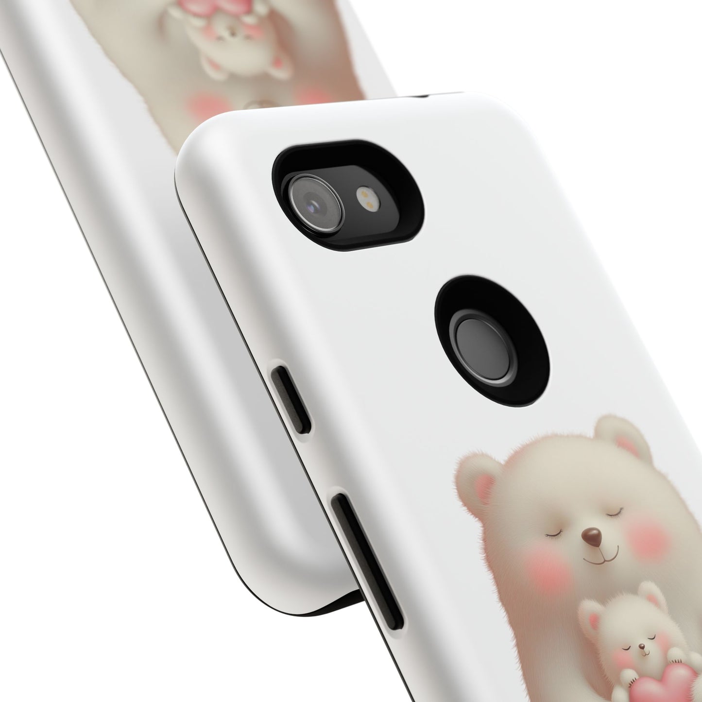 Cute Bear Phone Case, Tough Cases, Animal Lover Gift, Kids Accessories, Mother’s Day, Heartwarming Design