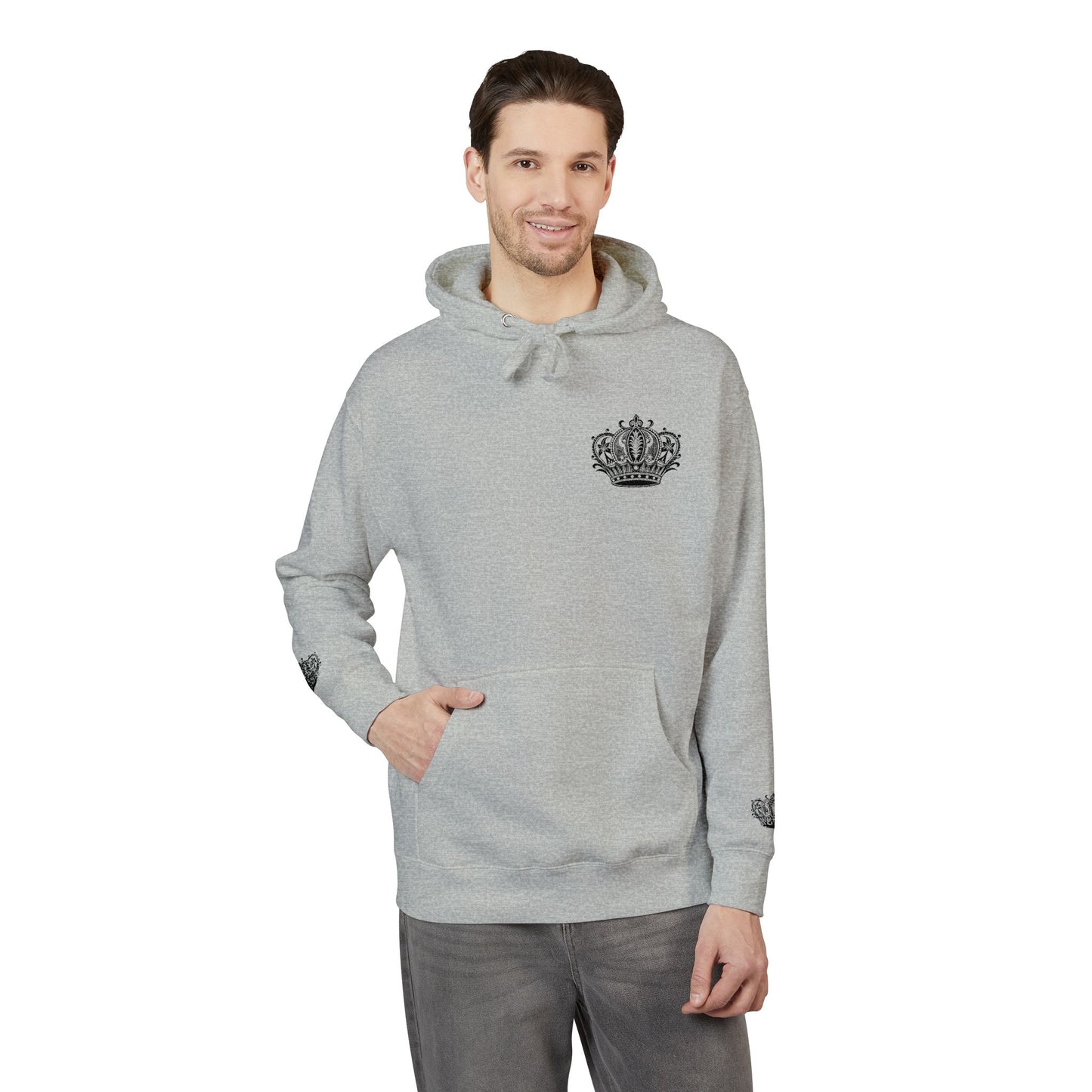 Crown Floral Unisex Fleece Hoodie | Cozy Streetwear, Perfect Gift for Him & Her, Autumn Fashion, Casual Wear, Trendy Outfit