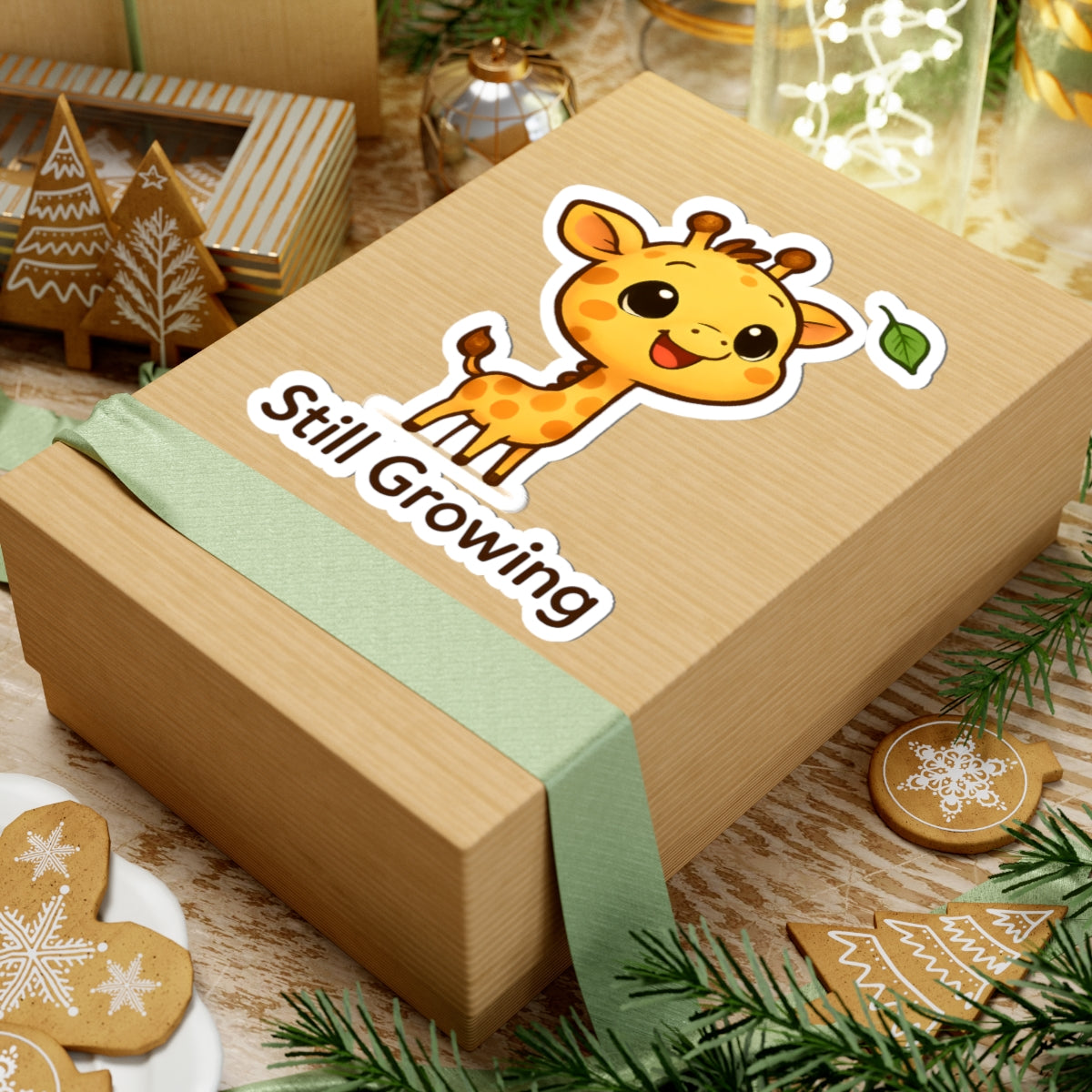 Still Growing Giraffe Sticker — Cute Kids Laptop Decal