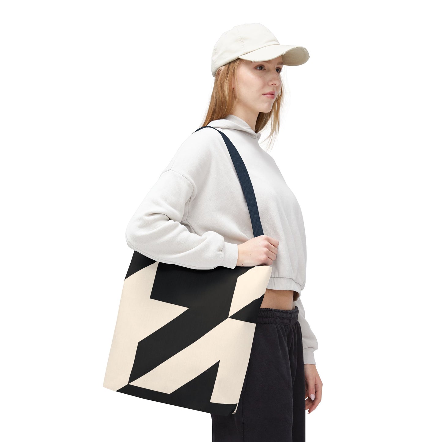 Chic Abstract Tote Bag, Stylish Travel Bag, Reusable Shopping Bag, Modern Design Bag, Fashionable Canvas Tote