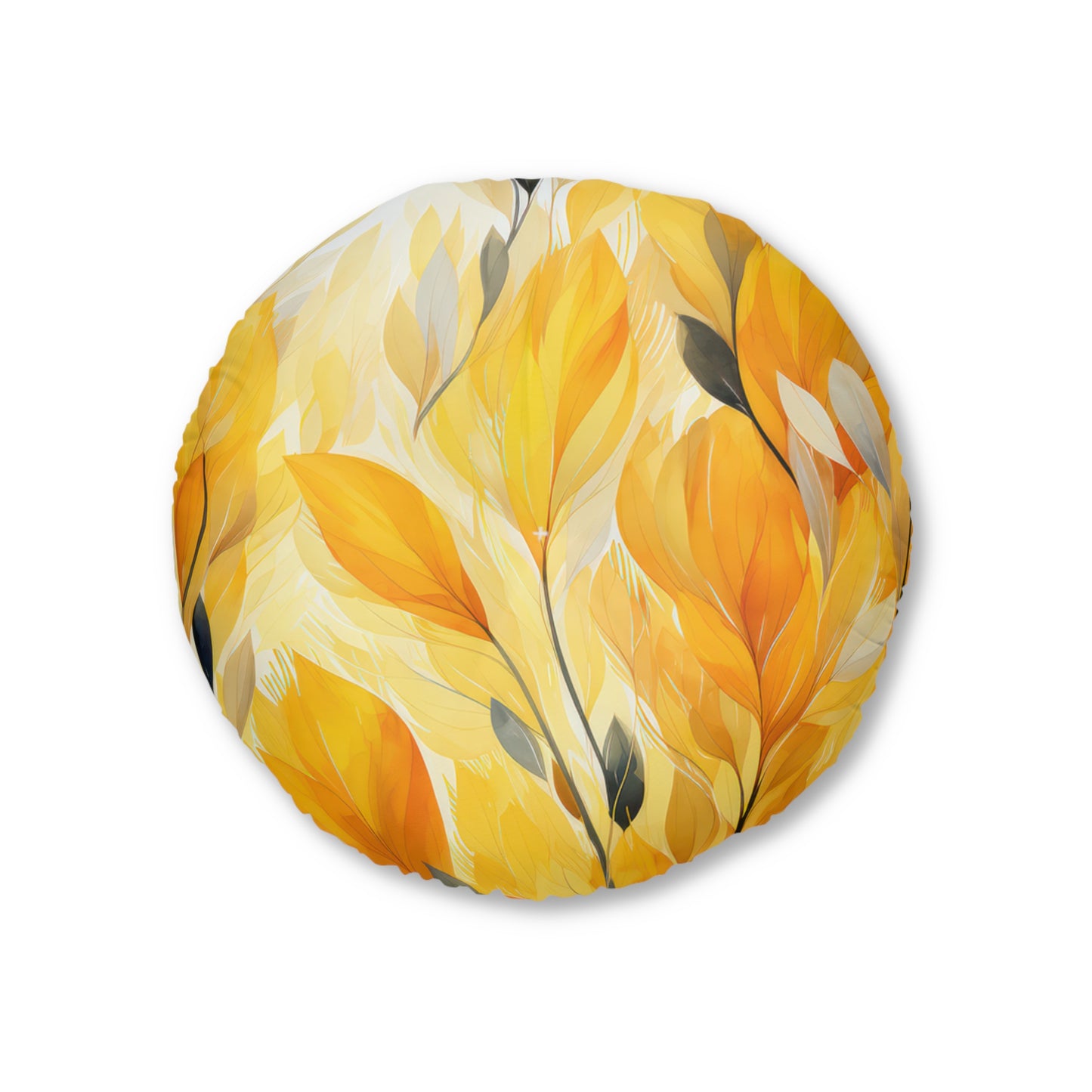 Cozy Autumn Tufted Floor Pillow, Round Decorative Cushion, Fall Decor, Boho Seating, Relaxation Pillow, Home Comfort Accessory