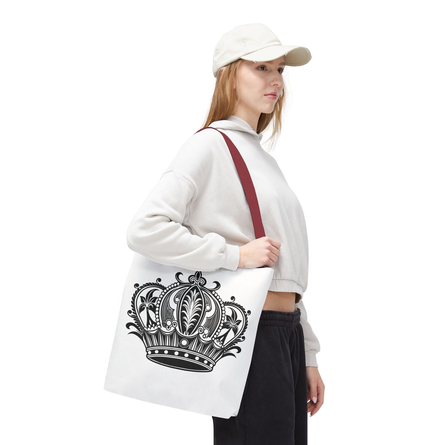 Crown Design Tote Bag, Royal Style Shopping Tote, Chic Grocery Bag, Gift for Her, Fashionable Accessories