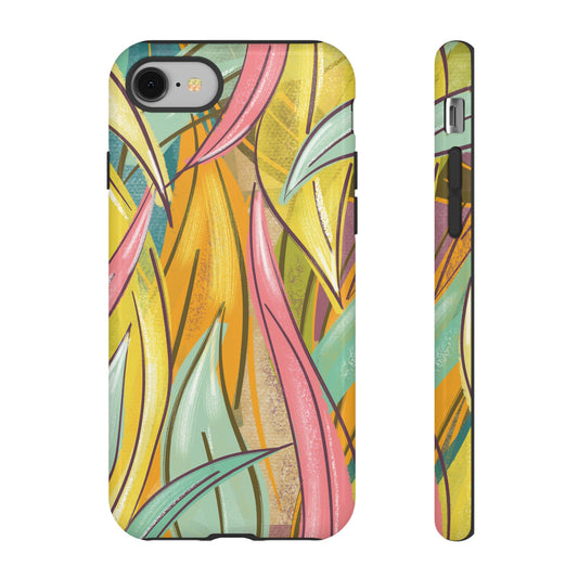 Vibrant Phone Case with Colorful Leaf Design, Tough Cases for Nature Lovers, Eco-Friendly Gift, Summer Vibes, Floral Phone Cover