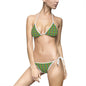 Vibrant Green Polka Dot Women's Bikini, Summer Swimwear, Beach Ready, Pool Party Essential, Vacation Must-Have
