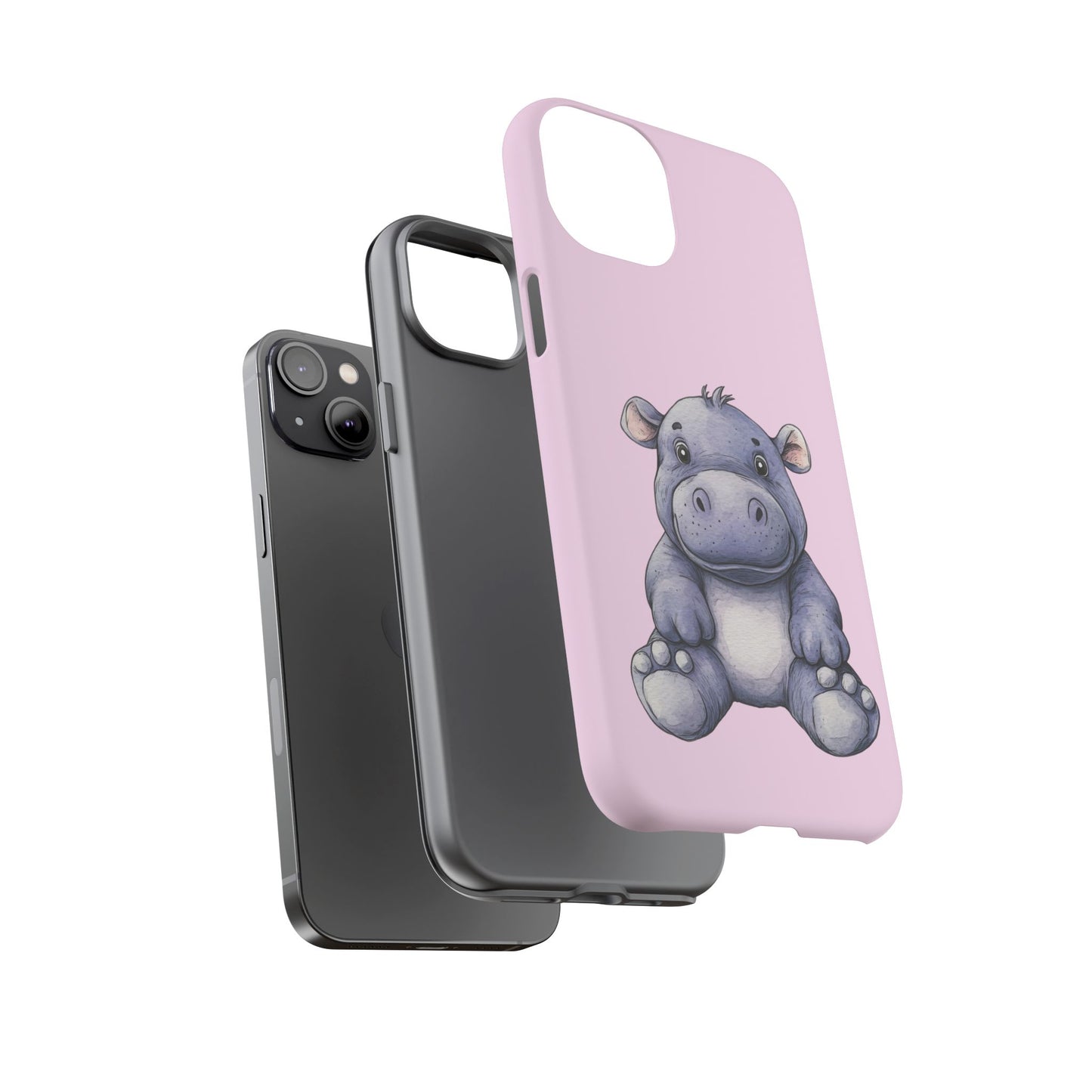 Cute Hippo Phone Case - Tough Cases, Animal Phone Cover, Kawaii Accessories, Gifts for Kids, Unique Tech Gear