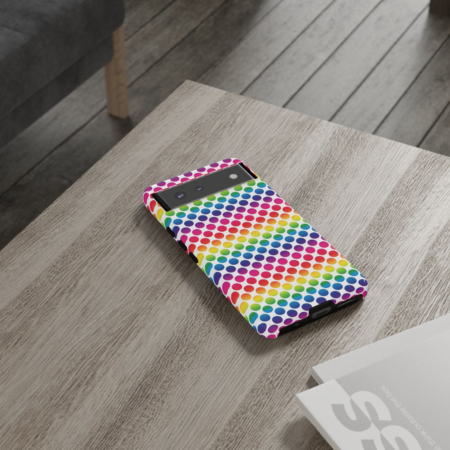 Rainbow Dot Phone Case, Colorful Phone Cover, Fun Phone Accessory, Gift for Friends, Trendy Mobile Case