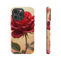 Floral Phone Case with Red Rose Design, Tough Phone Cover, Flower Print, Gift for Her, Stylish Accessory, Floral Aesthetic