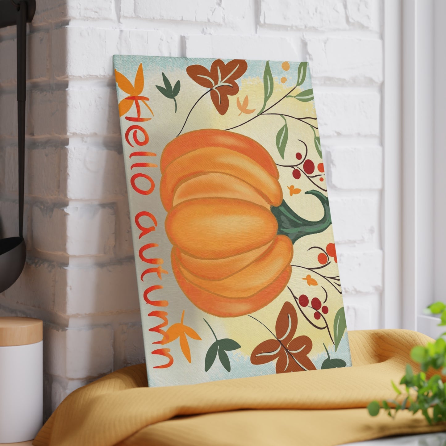 Autumn Pumpkin Cutting Board, Hello Autumn Glass Kitchen Decor, Fall Cooking Gift, Thanksgiving Kitchenware, Seasonal Home Decor, [...]