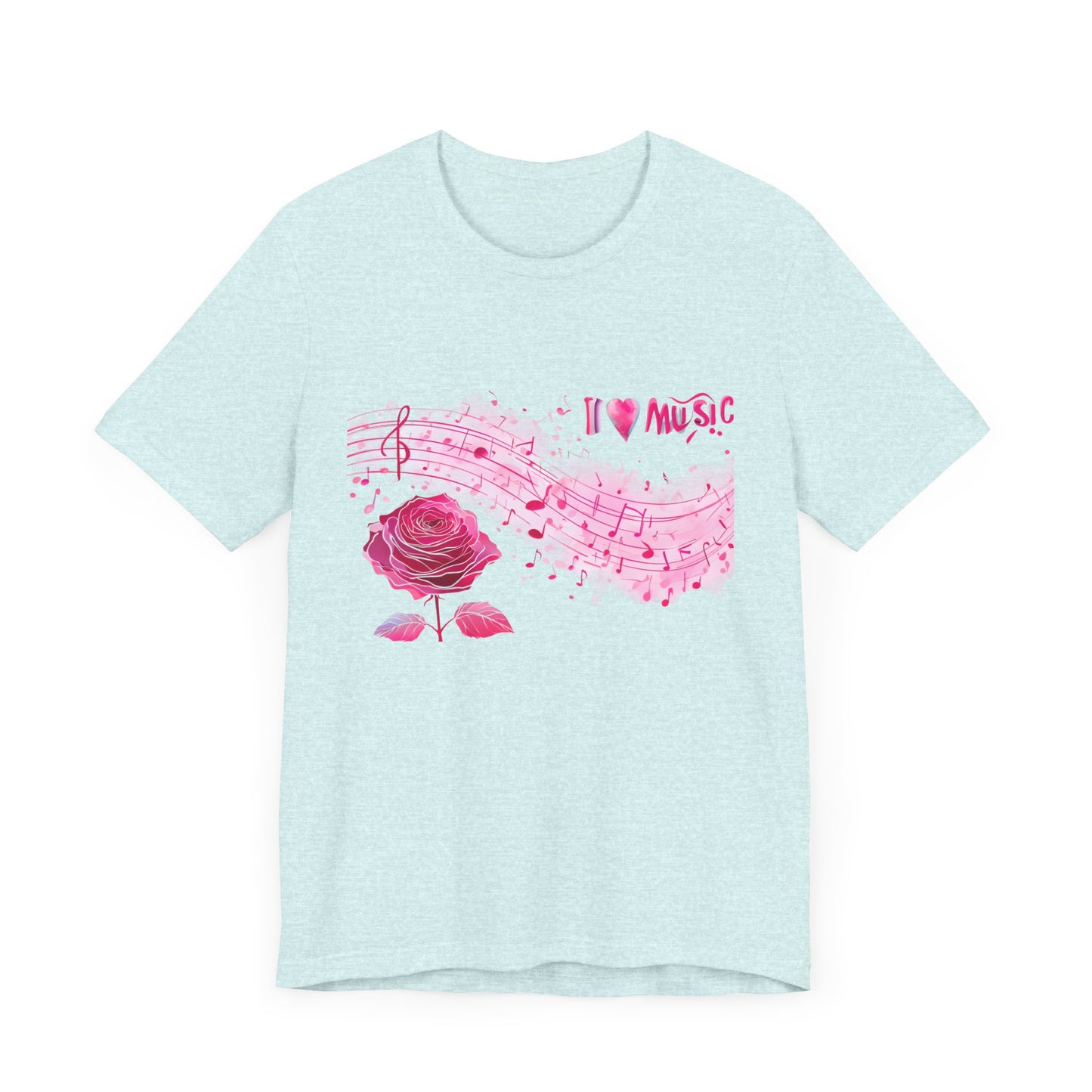 I Love Music Tee, Music Lover Shirt, Floral Music Notes Top
