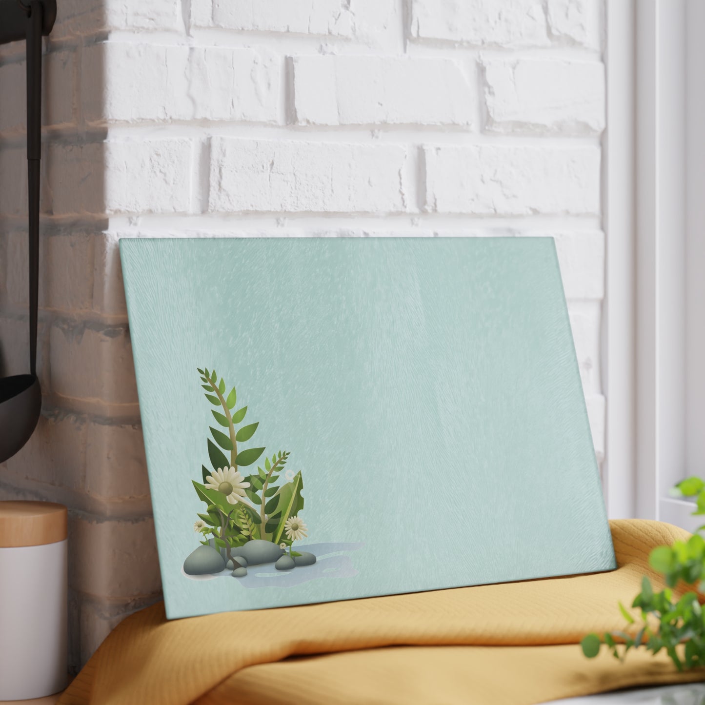 Floral Glass Cutting Board, Kitchen Decor, Gift for Chefs, Housewarming, Food Prep Board, Elegant Serving Tray