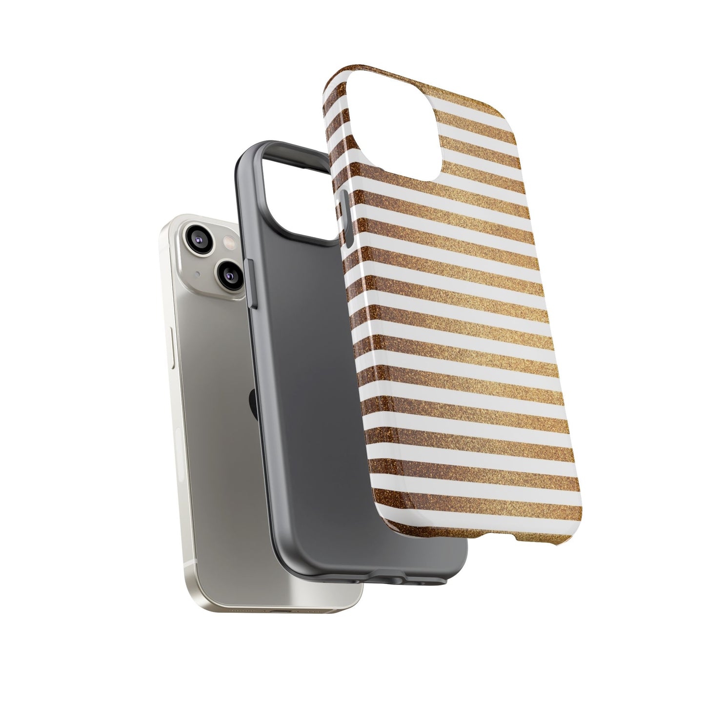 Glamorous Gold Striped Phone Case | Tough Cases, Stylish Phone Cover, Chic Accessories, Gift for Her, Fashionable Tech