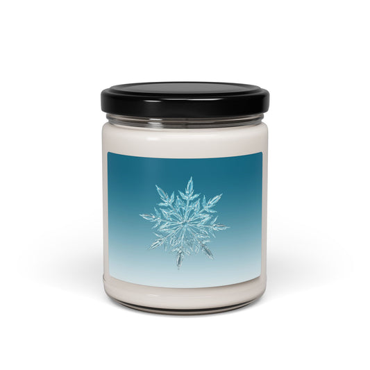 Winter Snowflake Scented Soy Candle — 9oz Holiday Aromatherapy Candle