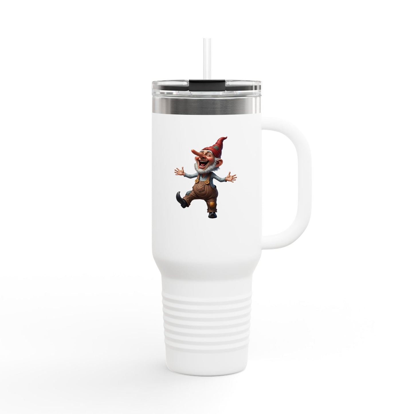 Whimsical Insulated Travel Mug, 40oz - Fun Gnome Design, Perfect for Coffee Lovers, Gifts for Her, Outdoor Adventures, Road Trips