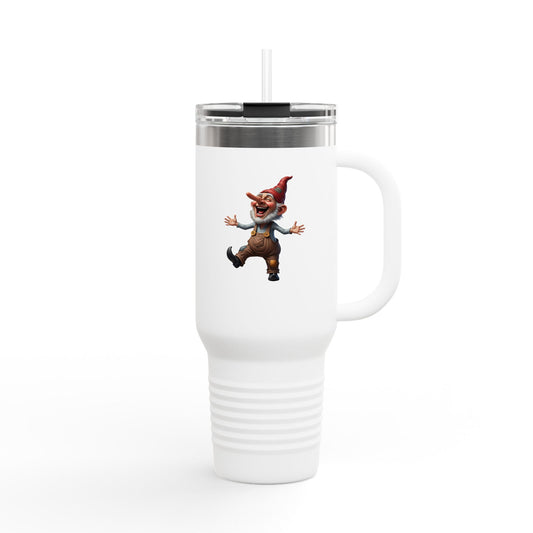 Whimsical Insulated Travel Mug, 40oz - Fun Gnome Design, Perfect for Coffee Lovers, Gifts for Her, Outdoor Adventures, Road Trips