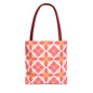 Pink Floral Geometric Tote Bag — All-Over Print Reusable Shopper