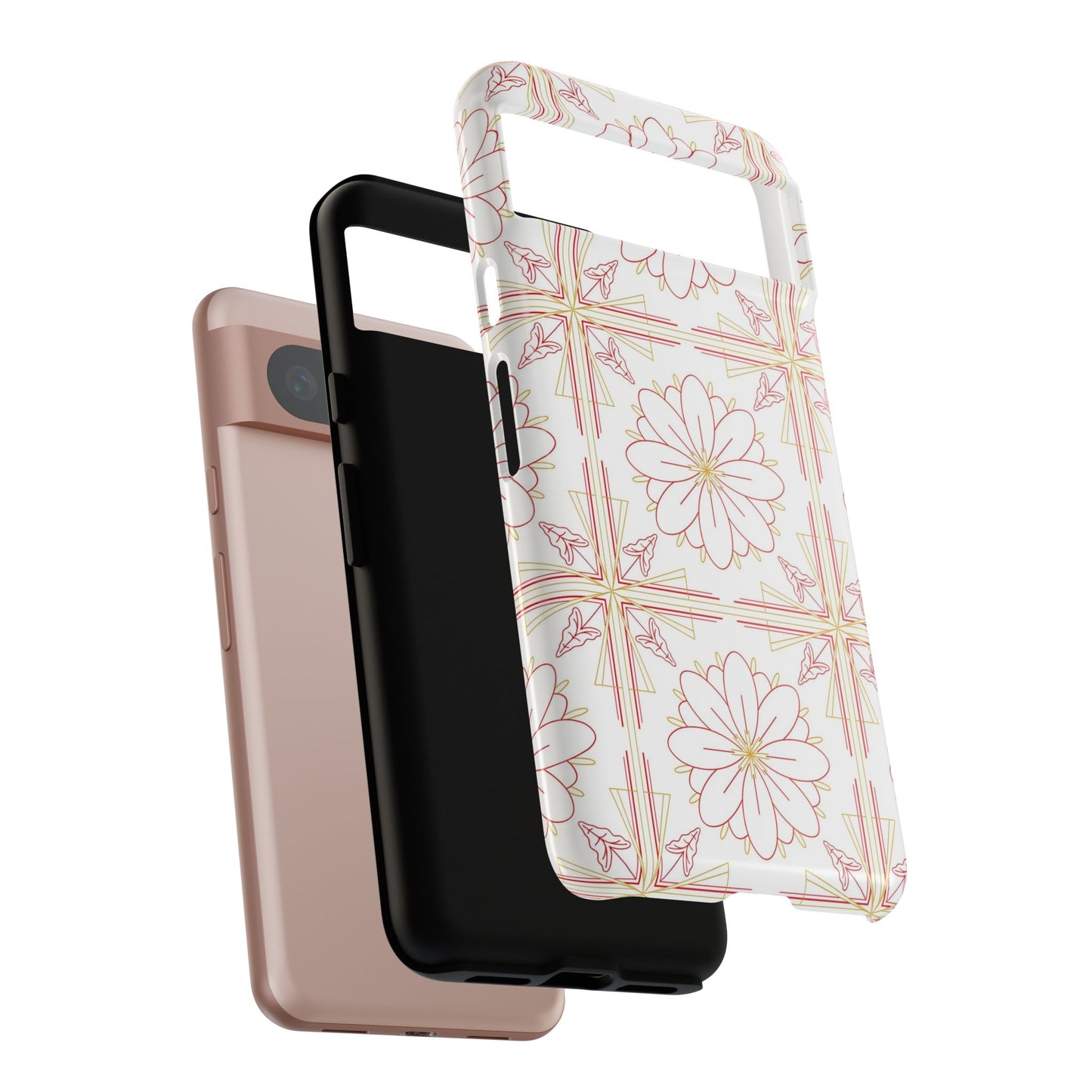 Floral Pattern Phone Case - Stylish Tough Case, Flower Design, Cute Mobile Cover, Phone Accessory, Gift for Her, Spring Style