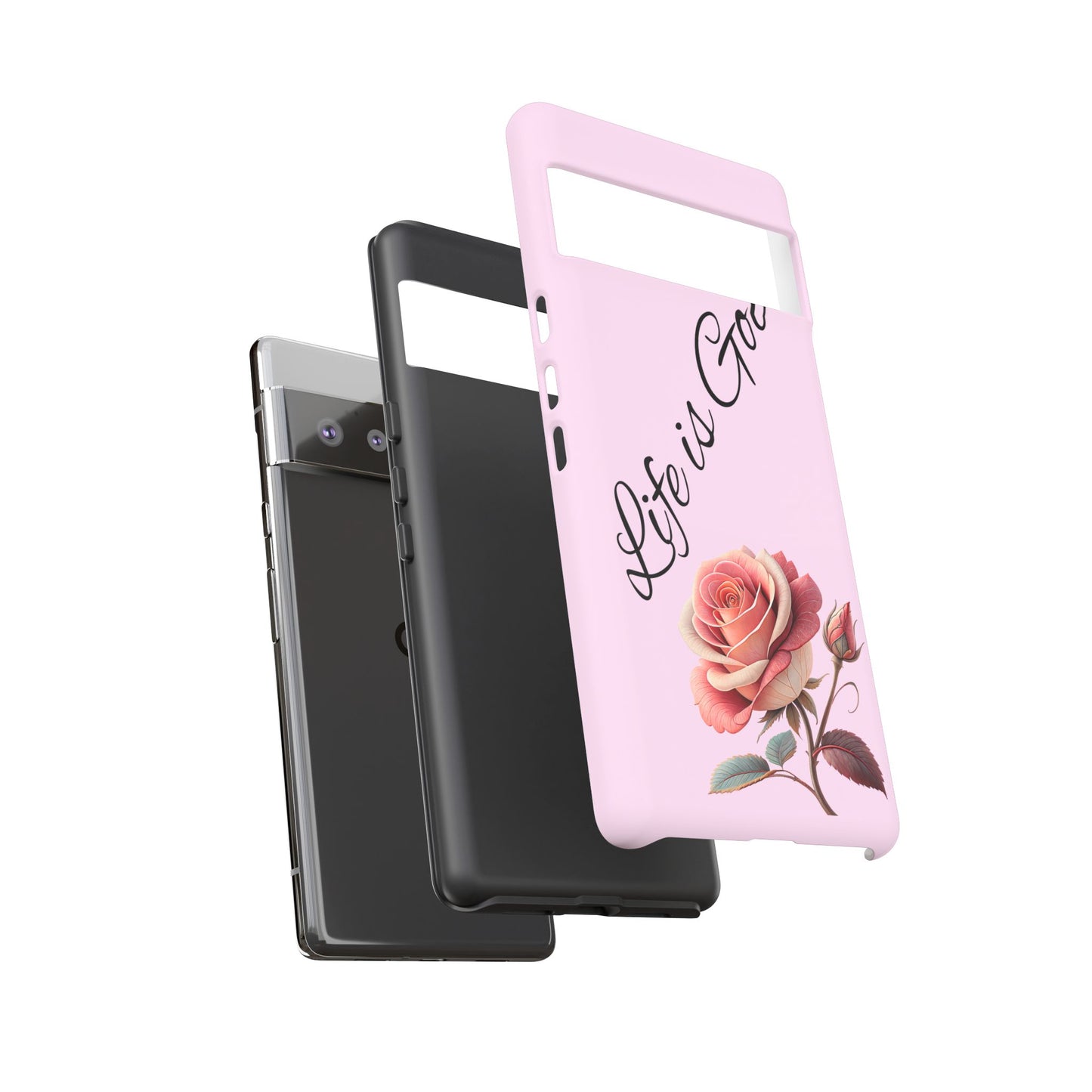 Roses & Positivity Phone Case - Floral Design, Life is Good, Tough Cases for Everyday Wear, Gift for Friends, Mother's Day, Spring [...]
