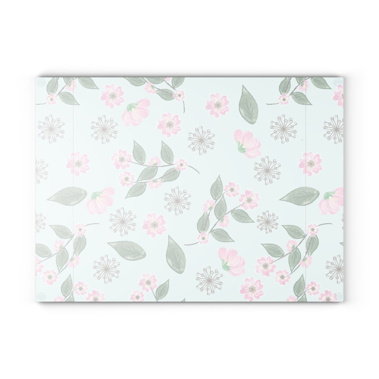 Floral Glass Cutting Board, Kitchen Decor, Gift for Garden Lovers, Wedding Registry, Mother’s Day Gift, Cooking Essential