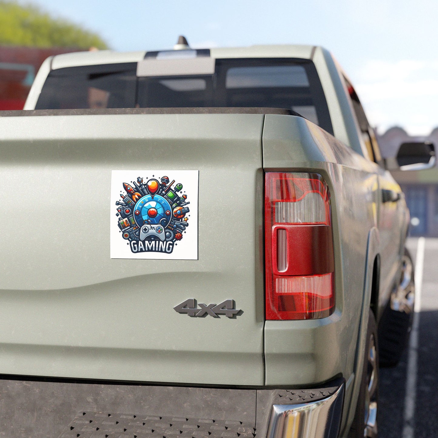 Gaming Car Magnet — Colorful Retro Controller & Space Arcade Design