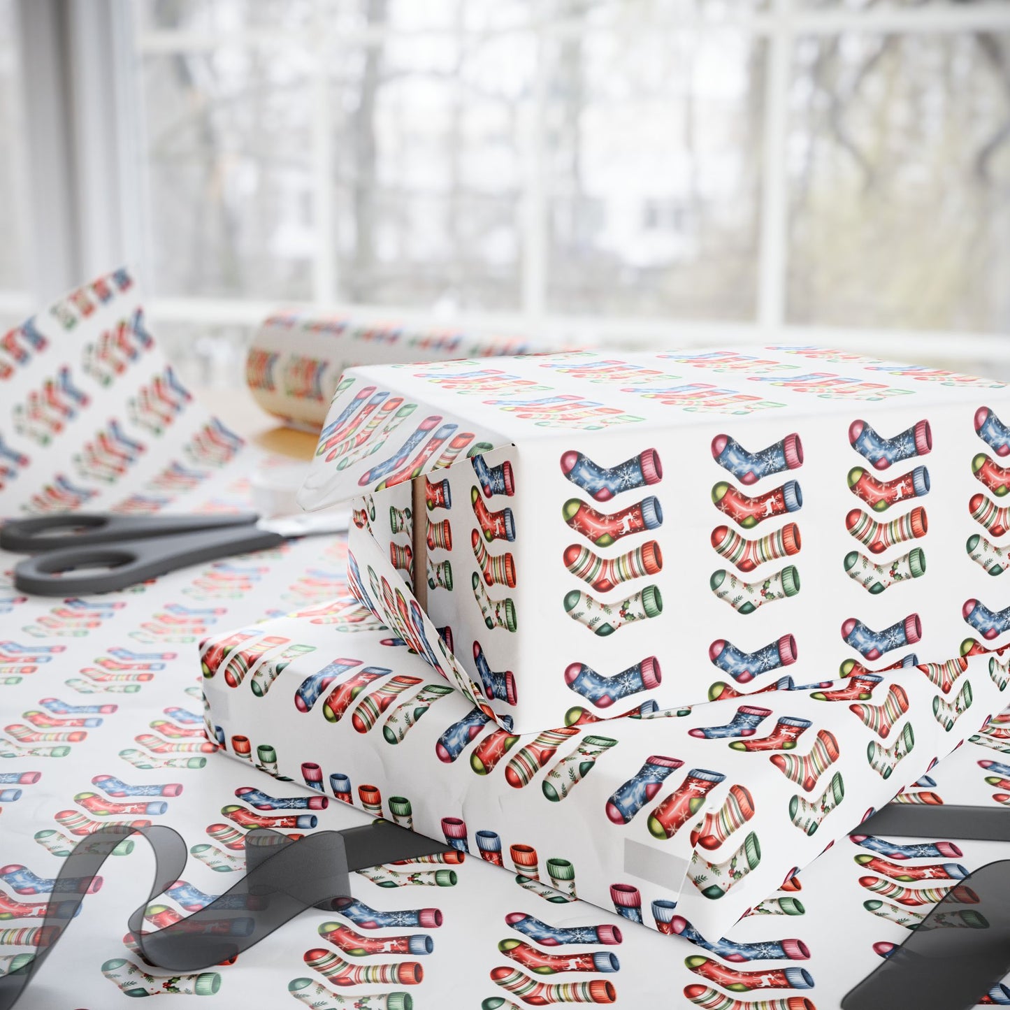 Holiday Candy Cane Pattern Wrapping Paper Roll — Festive Gift Wrap for Christmas & Seasonal Gifts