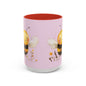 Cute Bee Accent Coffee Mug for Nature Lovers, Fun Bee Design, Gift for Friends, Bee Themed Kitchenware, Bee Lover's Mug