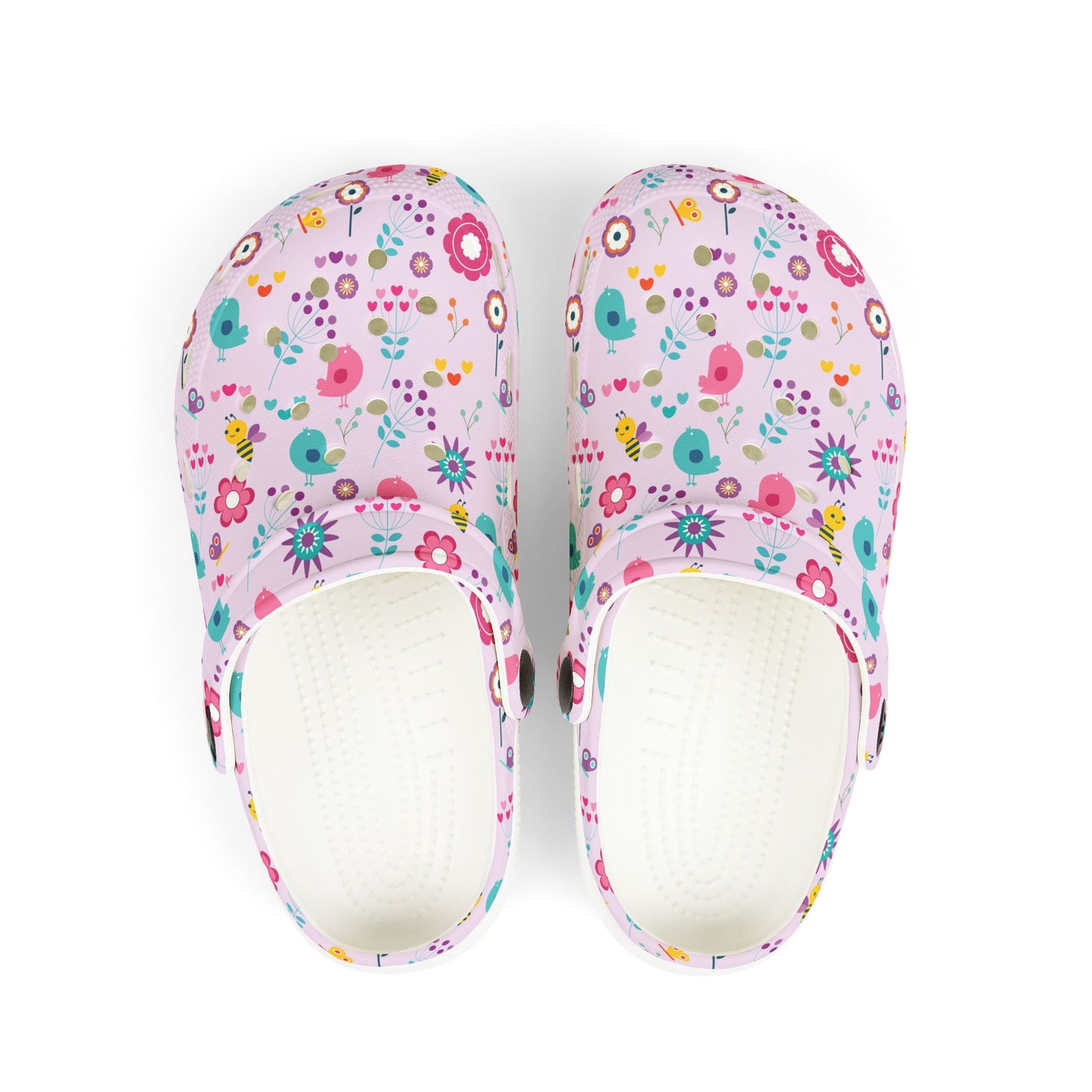 Kids Floral Clogs — Pink EVA Foam Garden Slip-Ons