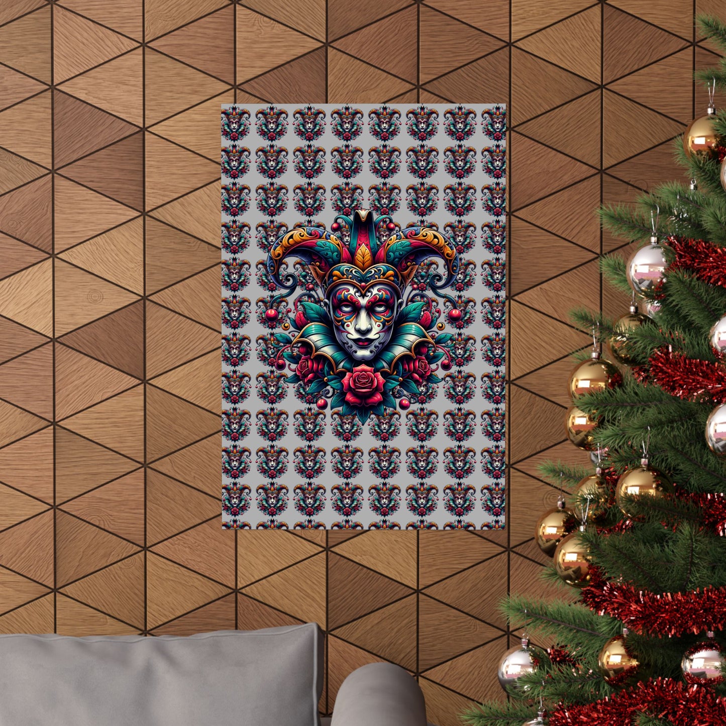 Vibrant Masquerade Wall Art, Bohemian Home Decor, Unique Gift