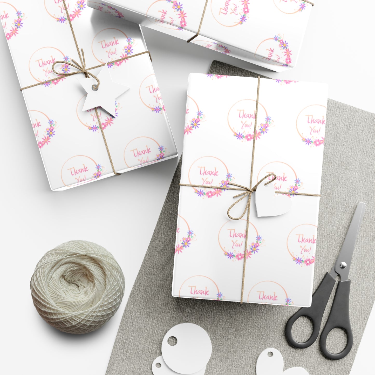 Charming Gift Wrap Papers for Any Occasion | Floral Print, Thank You Design, Holiday Wrapping, Birthday Gifts, Eco-Friendly Paper