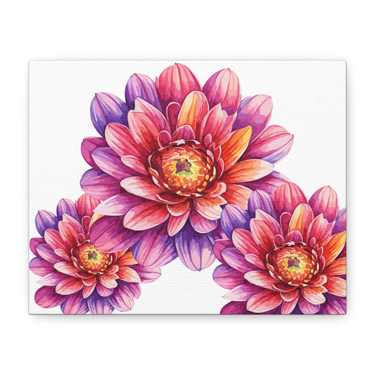 Vibrant Floral Canvas Wall Art, Colorful Flower Decor, Botanical Artwork, Unique Home Decor, Gift for Garden Lovers, Modern Room Accent