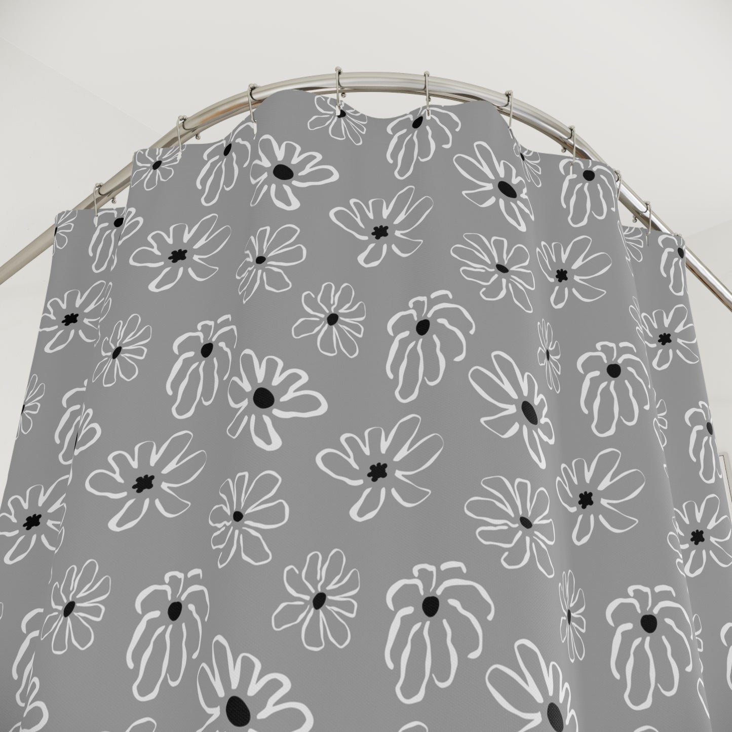 Flower Pattern Shower Curtain, Boho Bathroom Decor, Modern Floral Curtains, Unique Home Accessories, Gift for Her