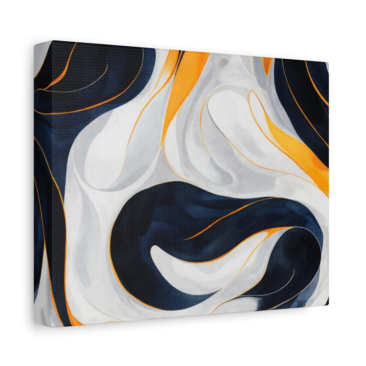Abstract Navy & Gold Swirl Matte Canvas Wall Art