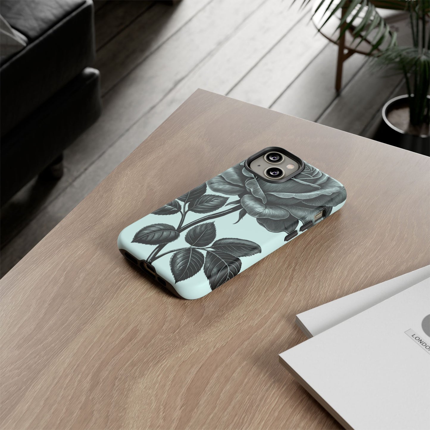 Elegant Floral Phone Case, Tough Cases for iPhones, Black Rose Design, Gift for Her, Stylish Phone Cover, Birthday Gifts