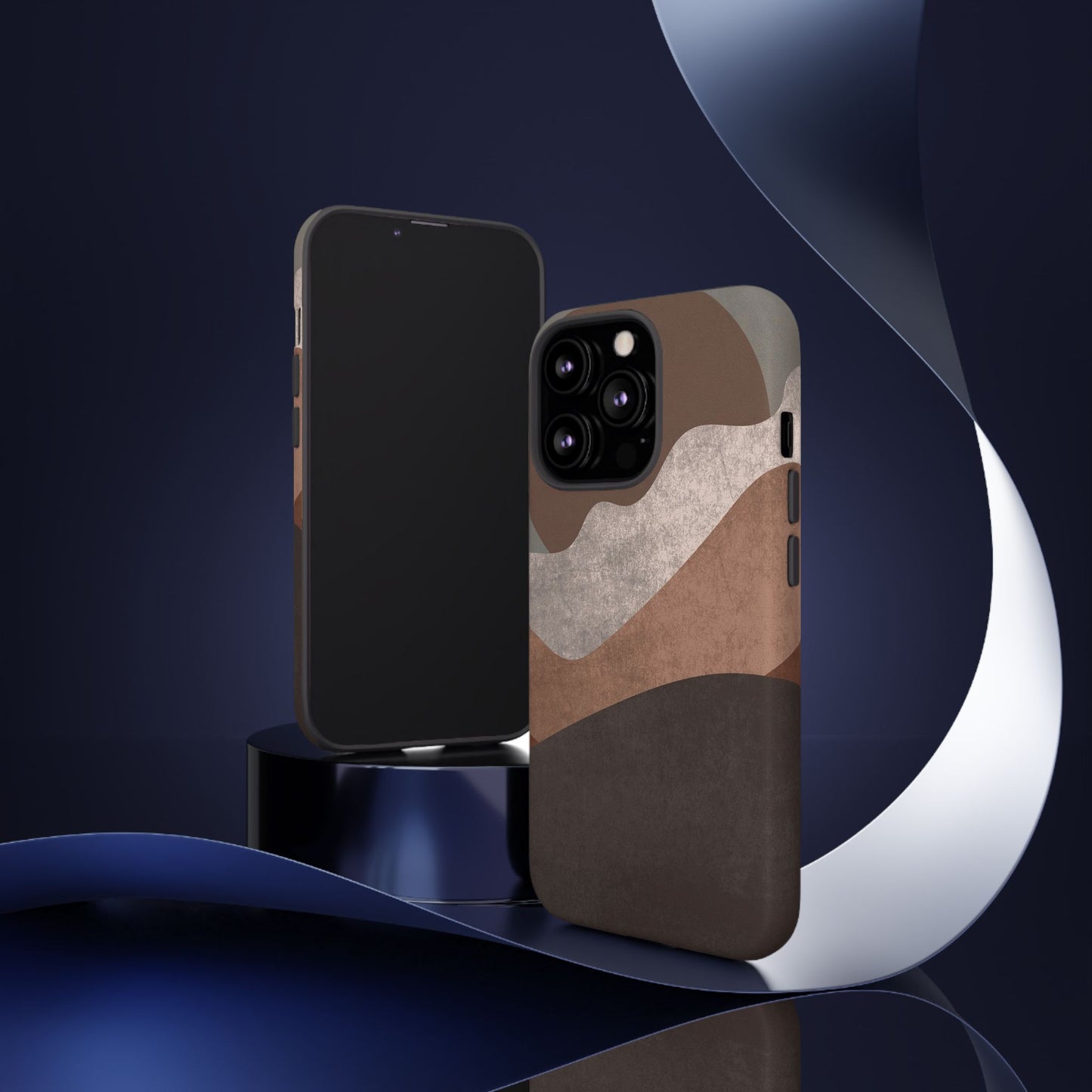 Abstract Earthtone Phone Case — Brown Layered Rugged Tough Case