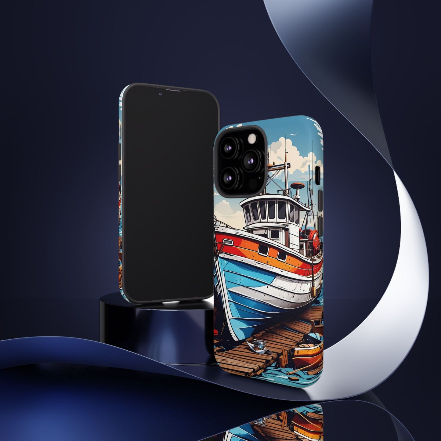 Colorful Fishing Boat Phone Case | Nautical Gift, Marine Design, Coastal Aesthetic, Summer Vibes, Sea Lover's Accessory